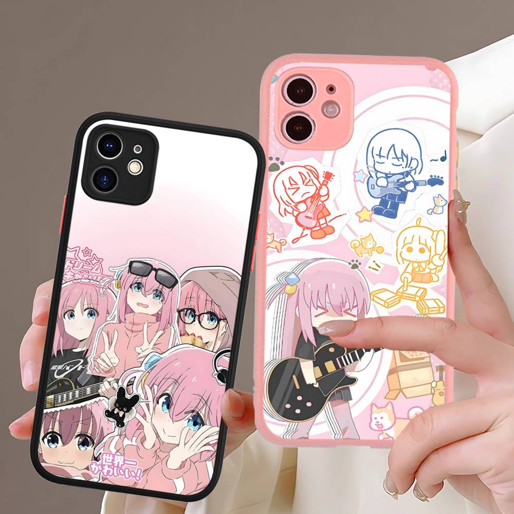 Anime Bocchi The Rock Matte Translucent Phone Case For Iphone 16 ProMax 15 14 13 12 11 X XS PRO Plus