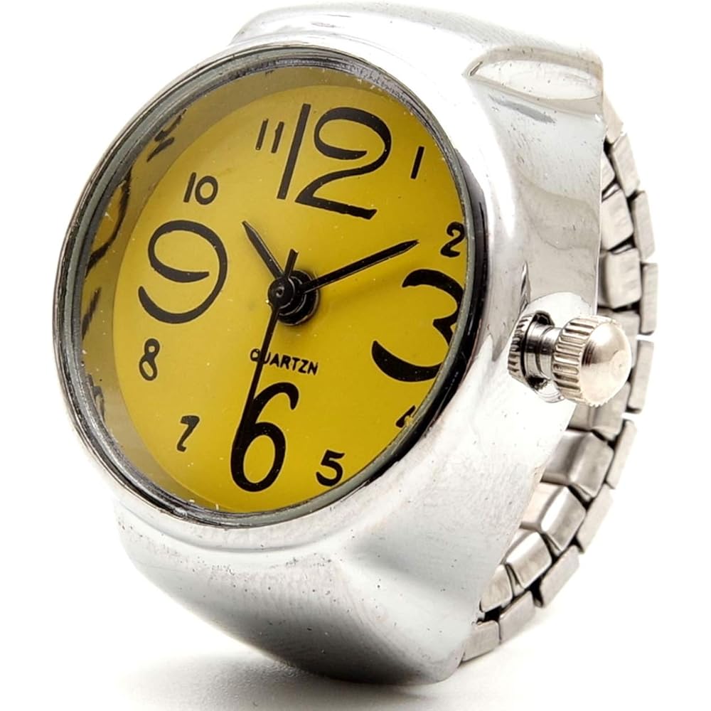 GoodsLand Simple Round Ring Watch 6 Colors Free Size Analog Timepiece