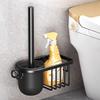 A Wall-Mounted Toilet Brush Holder for Home Use Designed To Clean Every Corner of The Bathroom Without Drilling