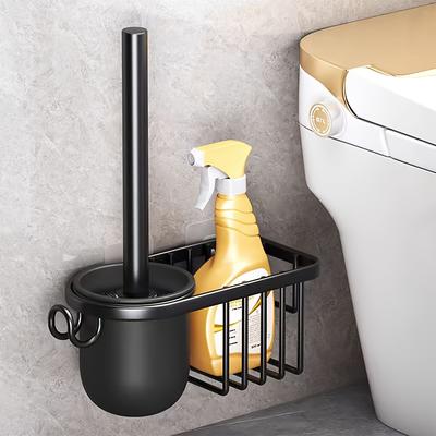 A Wall-Mounted Toilet Brush Holder for Home Use Designed To Clean Every Corner of The Bathroom Without Drilling