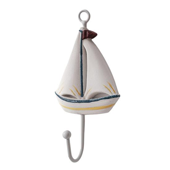 Wooden Wall Hook, Mediterranean Style Decorative Coat Hook, Sturdy Durable Wall Hanger for Home Decor Keys Umbrellas Scarves
