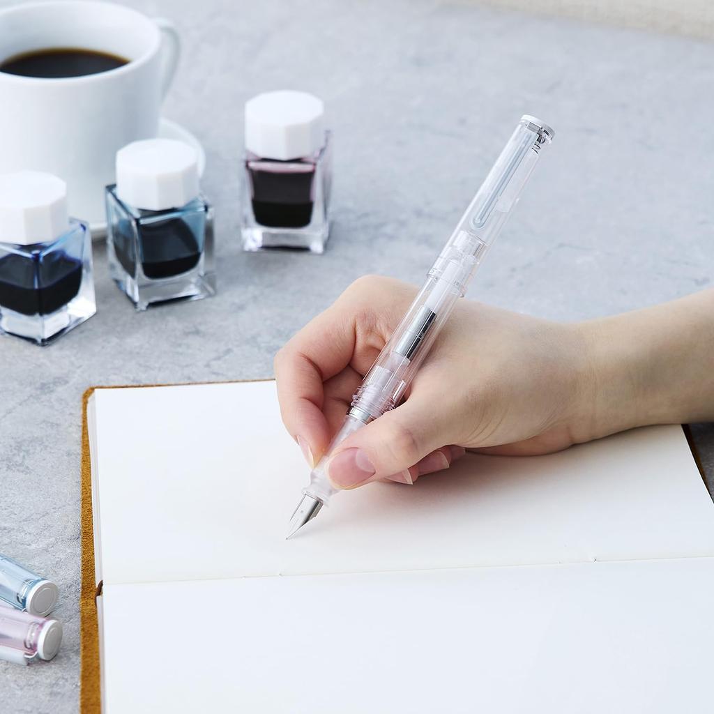 Sailor Fountain TUZU ADJUST Glassy Crystal Fine Gift Made In for Beginners and Everyday Use Pen, White, Nib, Pack, Japan, 11-0549-701,