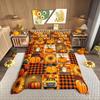 Homewish Fall Pumpkin Duvet Cover SetAutumn Theme Bedding SetOrange Truck Bed Set For AdultsBreathable Home Decor