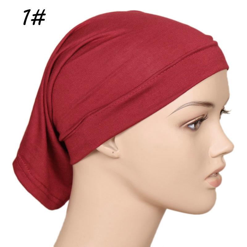 Muslim Underscarf Turban Hijab Ninja Inner Hat Women Chemo Cap Hair Loss Cover Beanie Bonnet Headwear Stretch Head Scarf Wrap