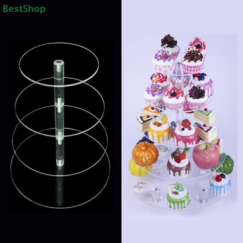 Supporto Rotondo per Cupcake in Acrilico a 3/4/5 Piani Trasparente Supporto per Cupcake di Compleanno Espositore per Dolci per Matrimonio Compleanno Festa di Natale