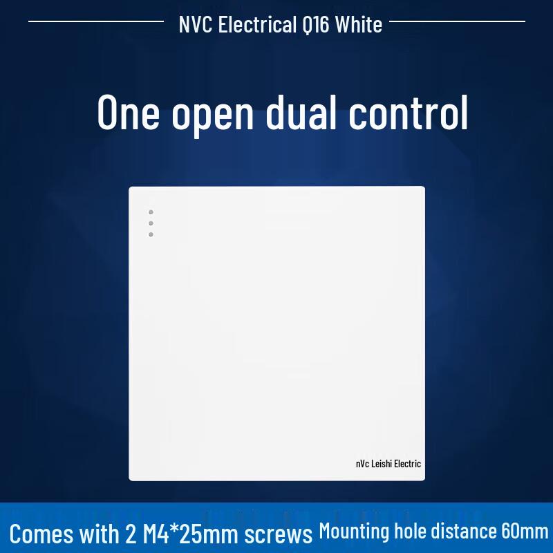 NVC Lighting Q16 Series Frameless One-Gang Two-Way Switch Panel