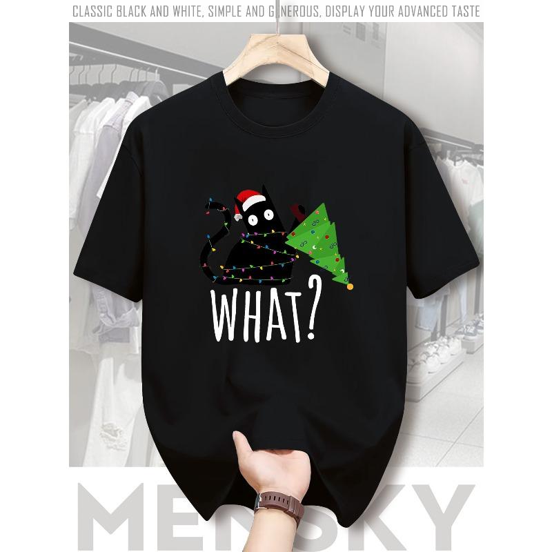 

European size Men Deer Print T-Shirt - Short Sleeve Summer Tee Casual Round Neck Shirt for, Men Fashionable Soft T-shirt 4XL чорний