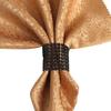 10Pcs Napkin Rings Silver Gold Rhinestone Bows Holder Ring Serviette Buckles Wedding Event Decoration Party Supplies
