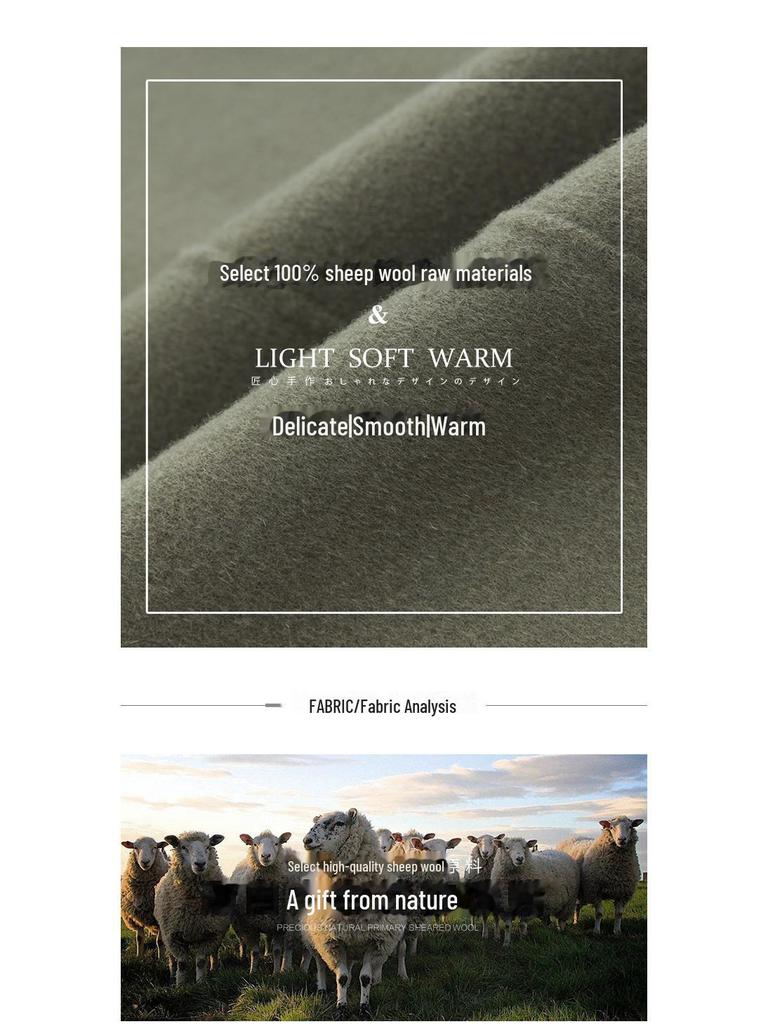 Podzimní/zimní kabát z oboustranné vlny střihu slim fit, velká velikost, směs kašmíru