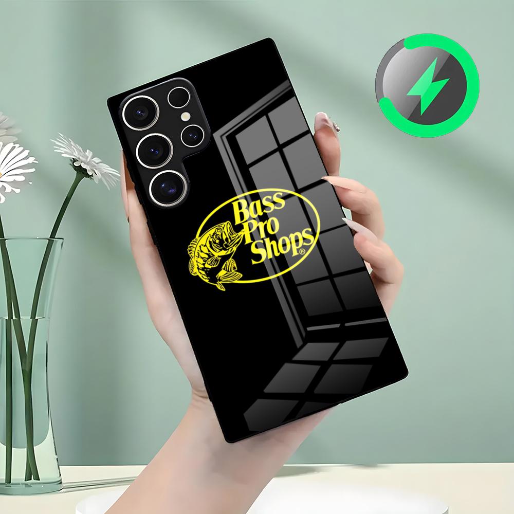 

B-bass-P-pro-s-shops Чехол для телефона Samsung S26 S25 S24 S23 S22 S21 S20 Edge Ultra Plus FE Для Magsafe Стеклянный чехол Galaxy S23 FE