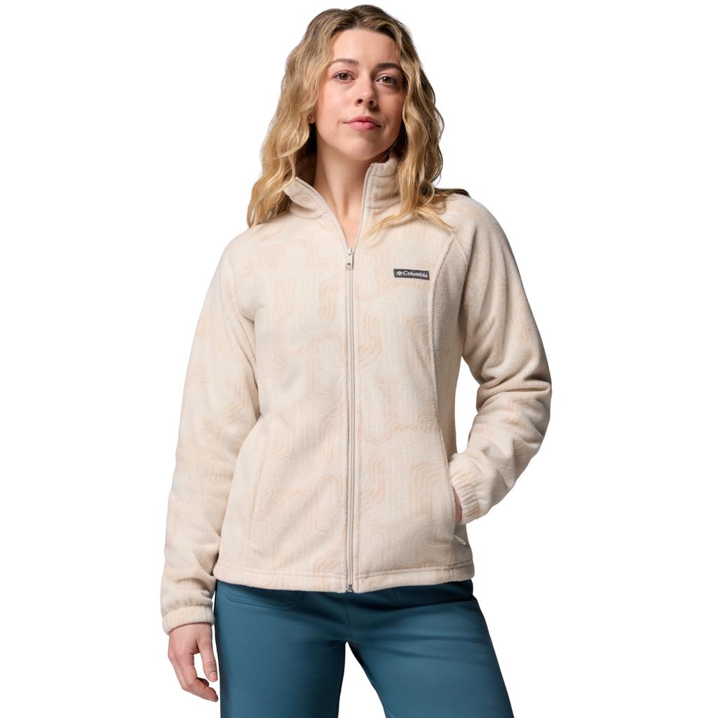Columbia Benton Springs Printed Full Zip, Womens Beige Fleece