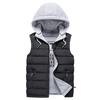 Fashion Men Autum Winter Hooded Solid Outwear Vest Jacket Tops Blouse