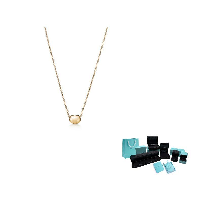 TIFFANY & CO . Elsa Peretti Groene Bonen 18K Gouden Kettingen Dames Gouden GRP11431
