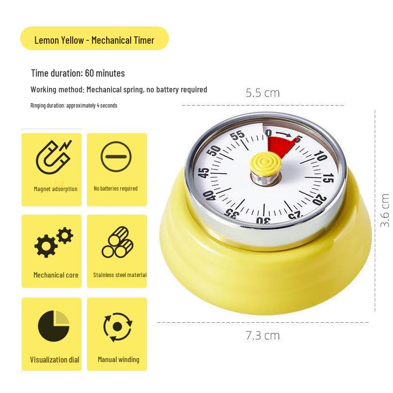 Magnetic Kitchen Timer: Visual Countdown & Alarm