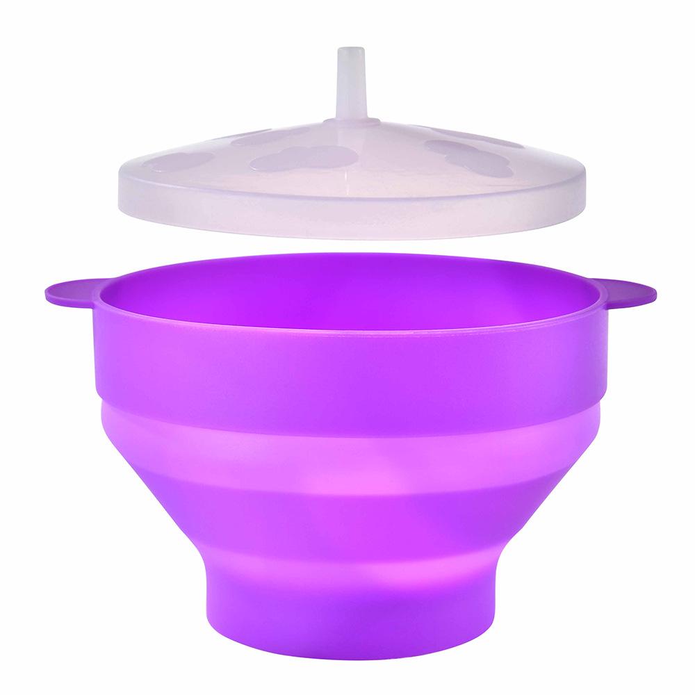 

Foldable Silicone Popcorn Bowl, Oven-Safe & Reusable фіолетовий