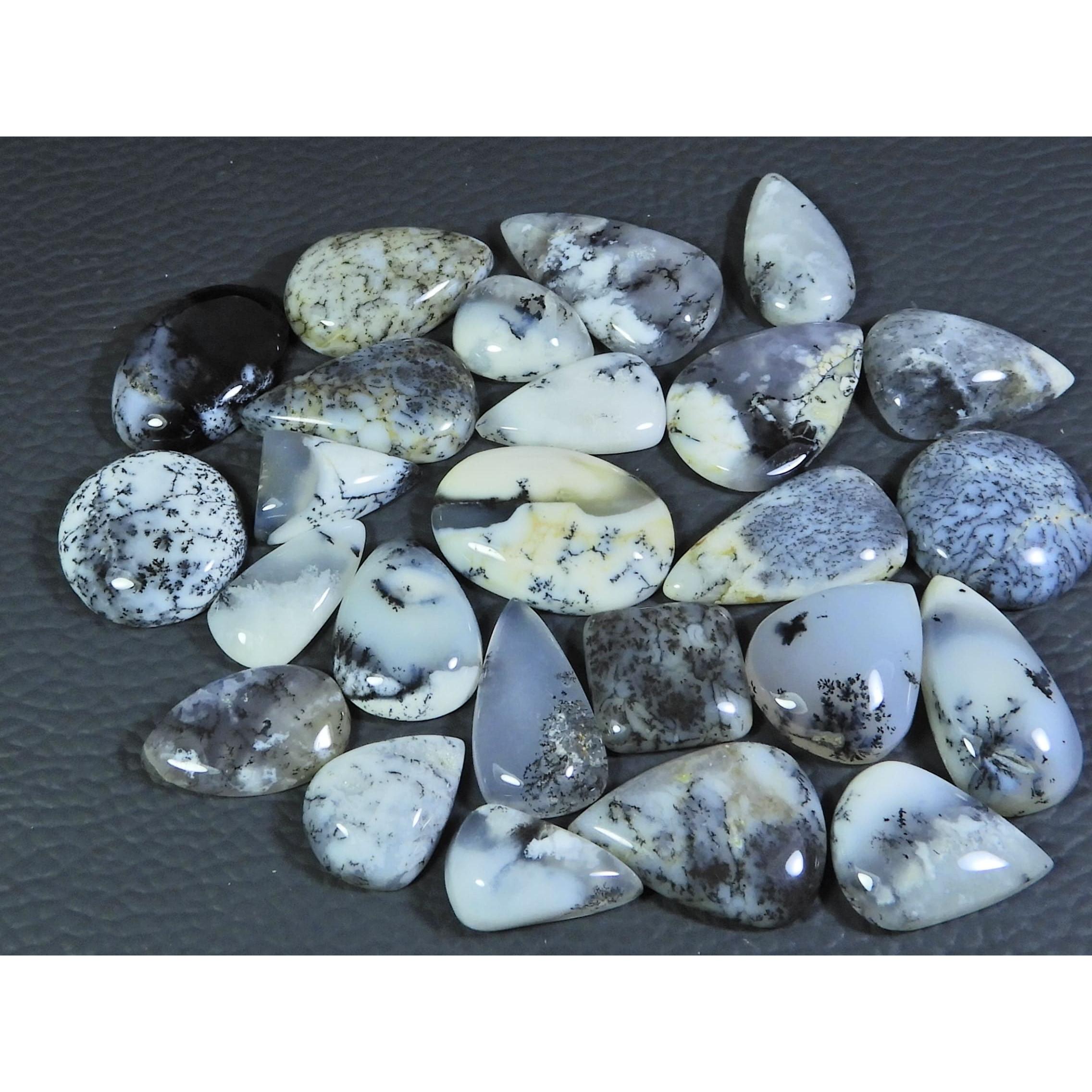 

243Cts. Натуральный Дендритовый Опал Микс Кабошон Свободный Драгоценный Камень Лот 25 Шт. A-785