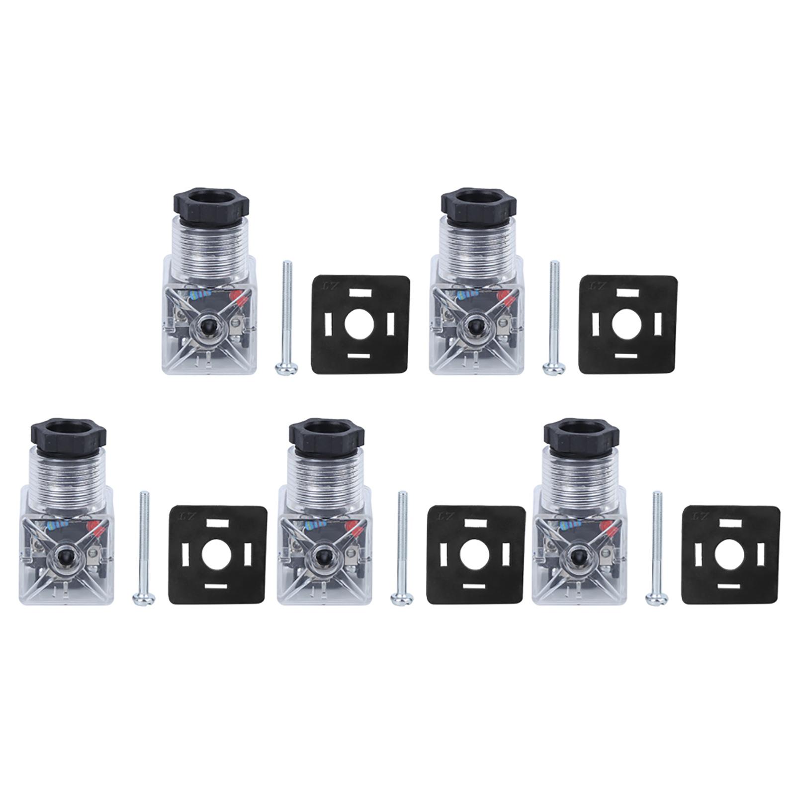

Solenoid Valve Solenoid Valve Accessories Solenoid Coil Plug Hydraulic Valve Transparent Voltage Universal Accessories DC24 DC24V 5PCS