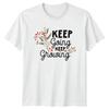 Keep Going Keep Growing Floral Positive Quote Graphic TShirt
