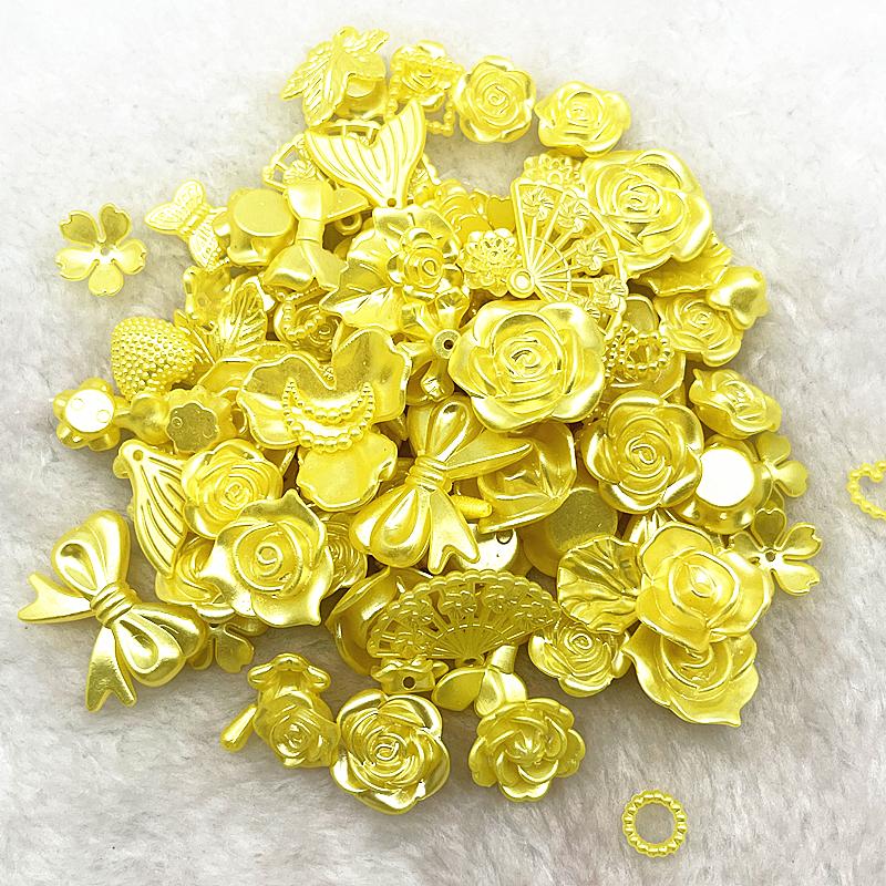 20g/lot Mixed Rose Flower Bowknot Beads Star Heart Butterfly Acrylic Spacer Beads for Jewelry Making DIY Bracelet Accessories