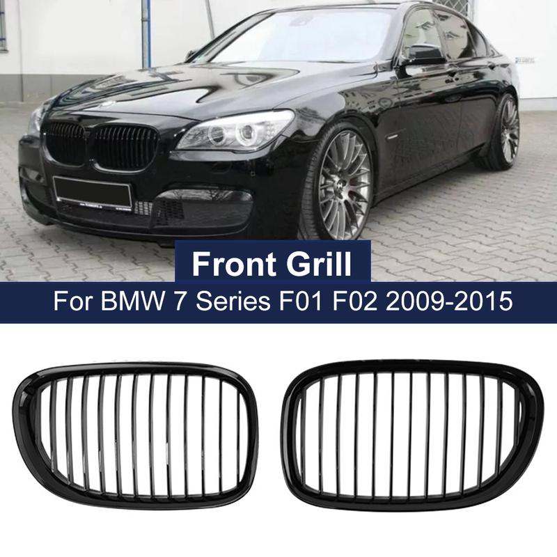 

One Pair High Quality 1 Slats Singel Line Front Bumper Kidney Grille For BMW F01 F02 7 Series 2009-2015 Racing Grills Car Parts