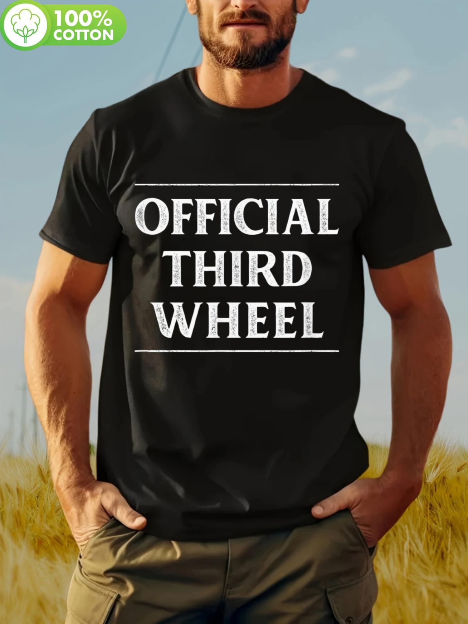 

Official Third Wheel Humorous Black T-shirt - 100% Cotton XXL