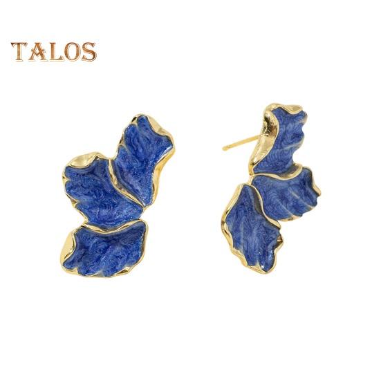

1 пара сережек-гвоздиков в виде кленового листа, женские серьги с гладкой поверхностью, легкие серьги-гвоздики, ювелирные аксессуары синий