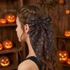 Pumpkin Hairpin Halloween Silky Satin Hair Bows, Big Ribbon Bow Clips, Oversized Long Tail Barrettes, Clip Cute Ghost Witch Hat Spider Web Hairpins