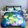 Colorful Floral Fantasy Decor Set Bedding Set with 1 Duvet Cover 2 Pillowcases Single Double King Queen, Gift