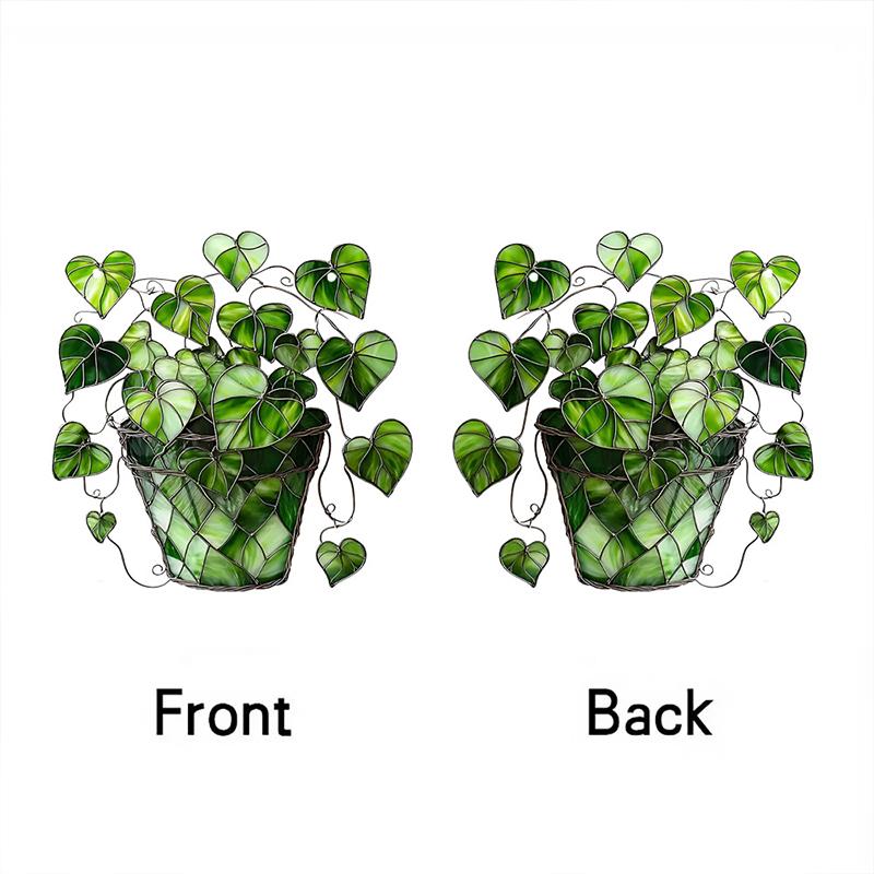 1 Stück Herzförmiger Topfpflanzen-Anhänger Sonnenfänger Acryl Zimmergarten Heim Büro Dekoration Wandbehang Ornament Handwerk