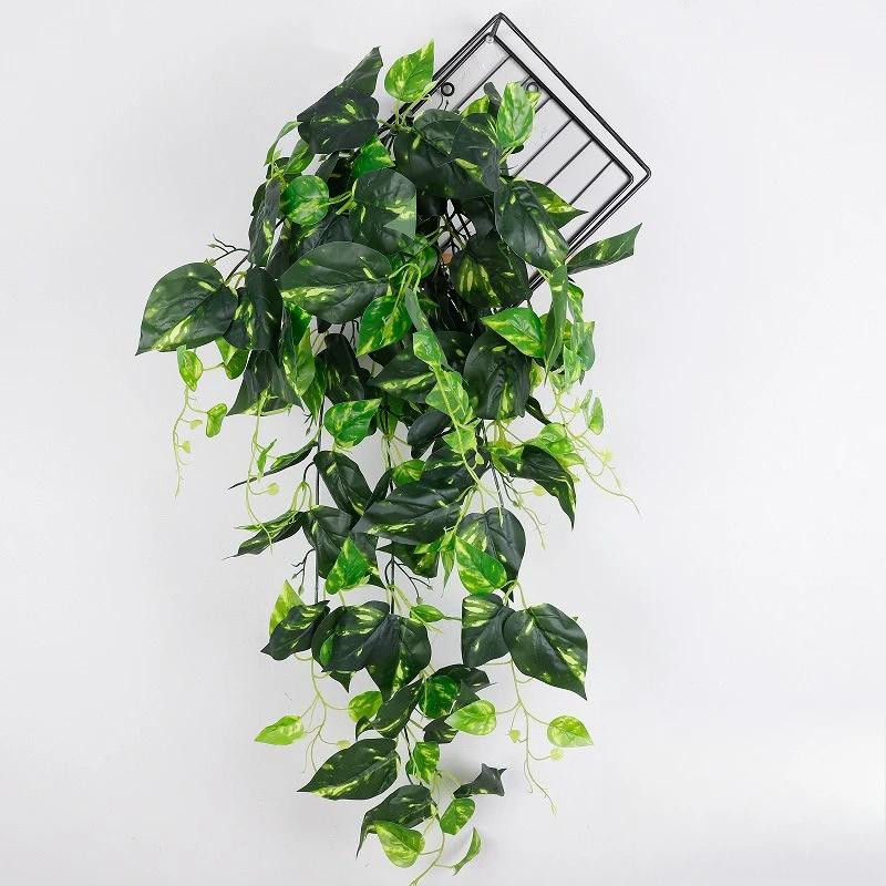

2pcs 100cm Artificial Green Plant Leaves Wall Hanging Plastic Floral Hotel Decoration Simulation 9-fork Sweet Potato Leaf Vine