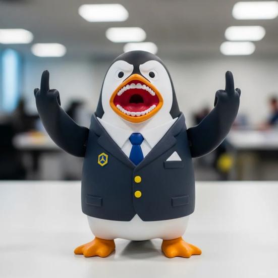 Angry Animal Figurine Resin Flip The Bird Animal Ornament Desktop Middle Finger Animal Statue for Home Office Desk Shelf Decor