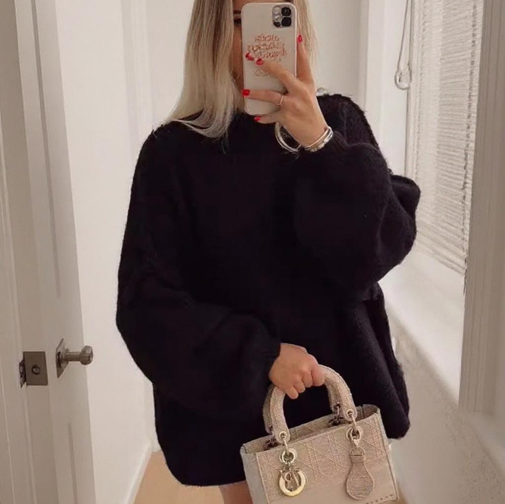 Women's Oversized Sweaters Fall Outfits Casual Trendy Crewneck Ribbed Knit Pullover Tops for Women Fuzzy Long Sleeve Pullover Loose Fit Jumper Sweater