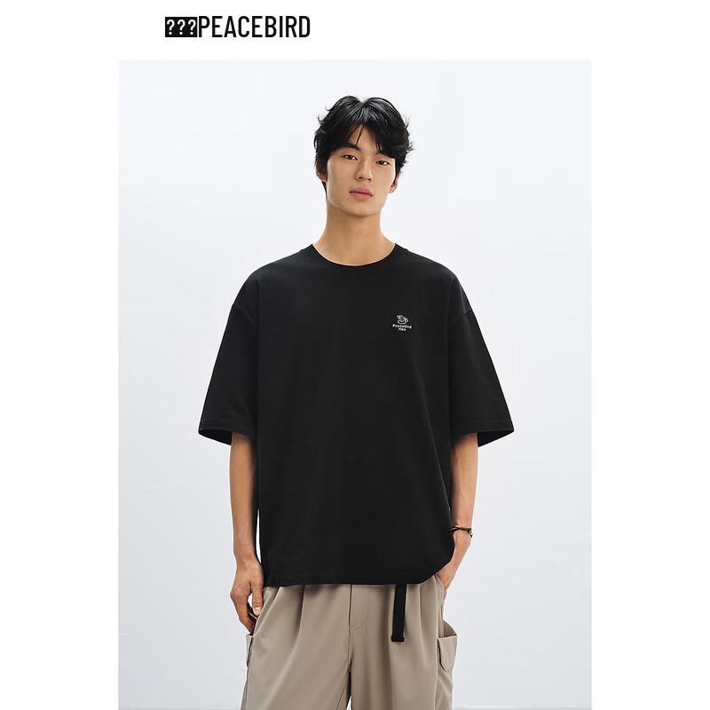 Peacebird Men s Late Heart Washed Embroidered T-Shirt L