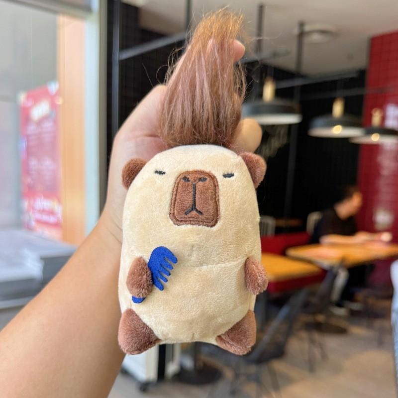 Capybara Plush Keychain Figure Water Otter Stuffed Animal Pp Cotton Child Gift