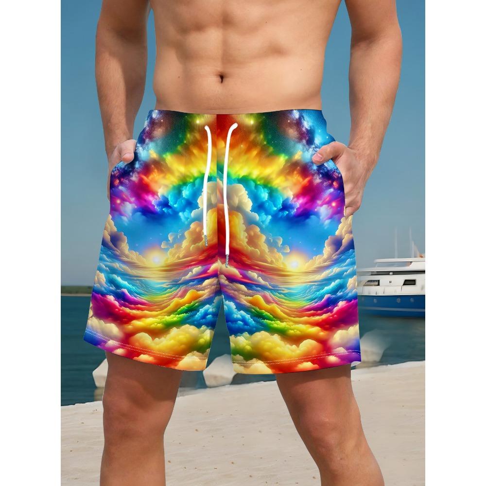 Men's Shorts Creative Colorful 3D Printed Shorts Loose Casual Plus Size Breathable Vacation Style Summer Versatile Shorts