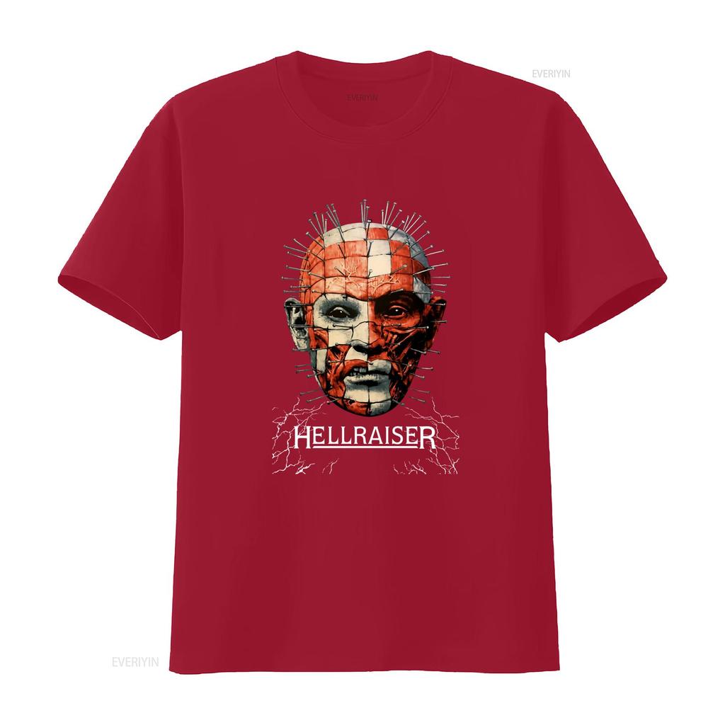 Hellraiser Pinhead Horror Movie Poster T Shirt for vintage Washed Stretched Slightly homme Soft Unisex Top For Everyday Wear