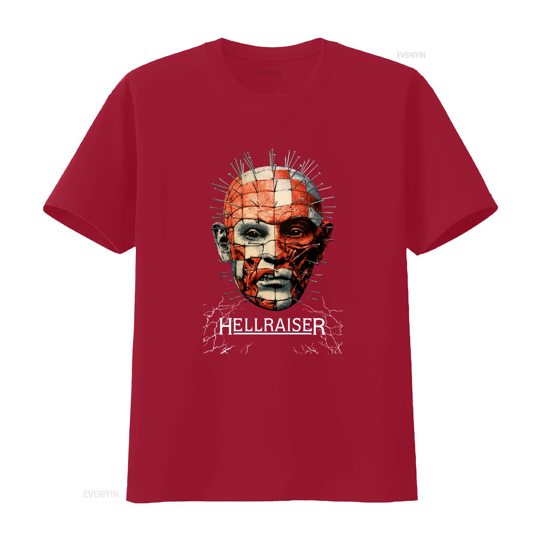 

Hellraiser Pinhead Horror Movie Poster T Shirt for vintage Washed Stretched Slightly homme Soft Unisex Top For Everyday Wear S