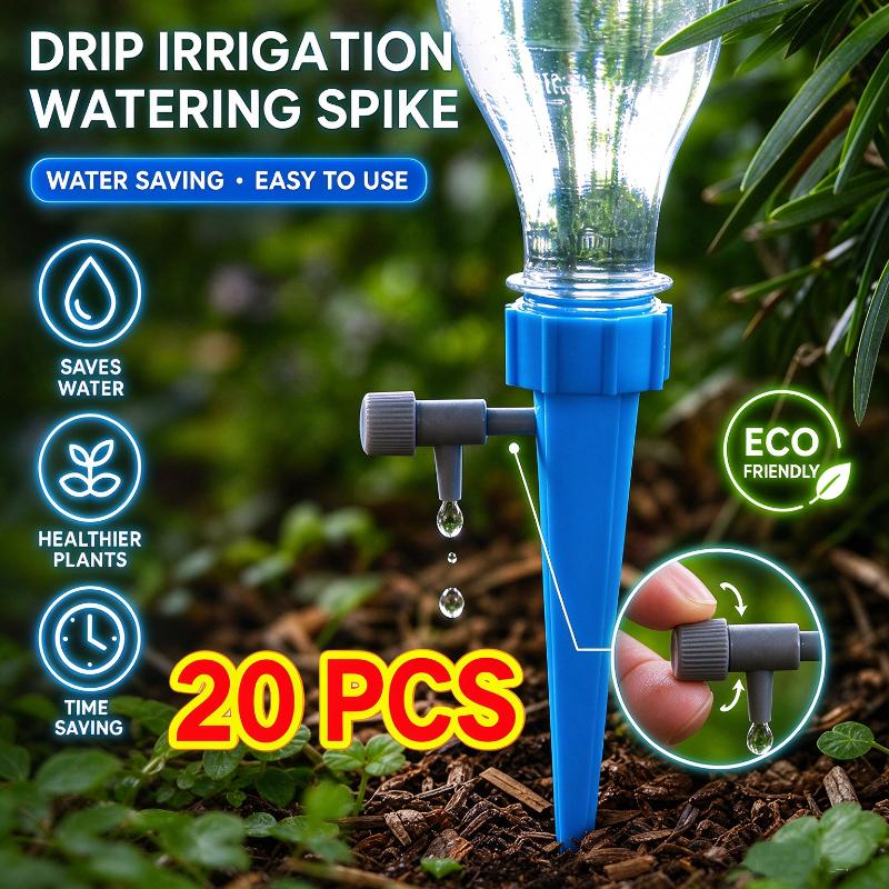 Automatic Drip Irrigation Watering Spike 10/20Pcs Adjustable Fits Common Bottles for Garden Potted Plant Watering