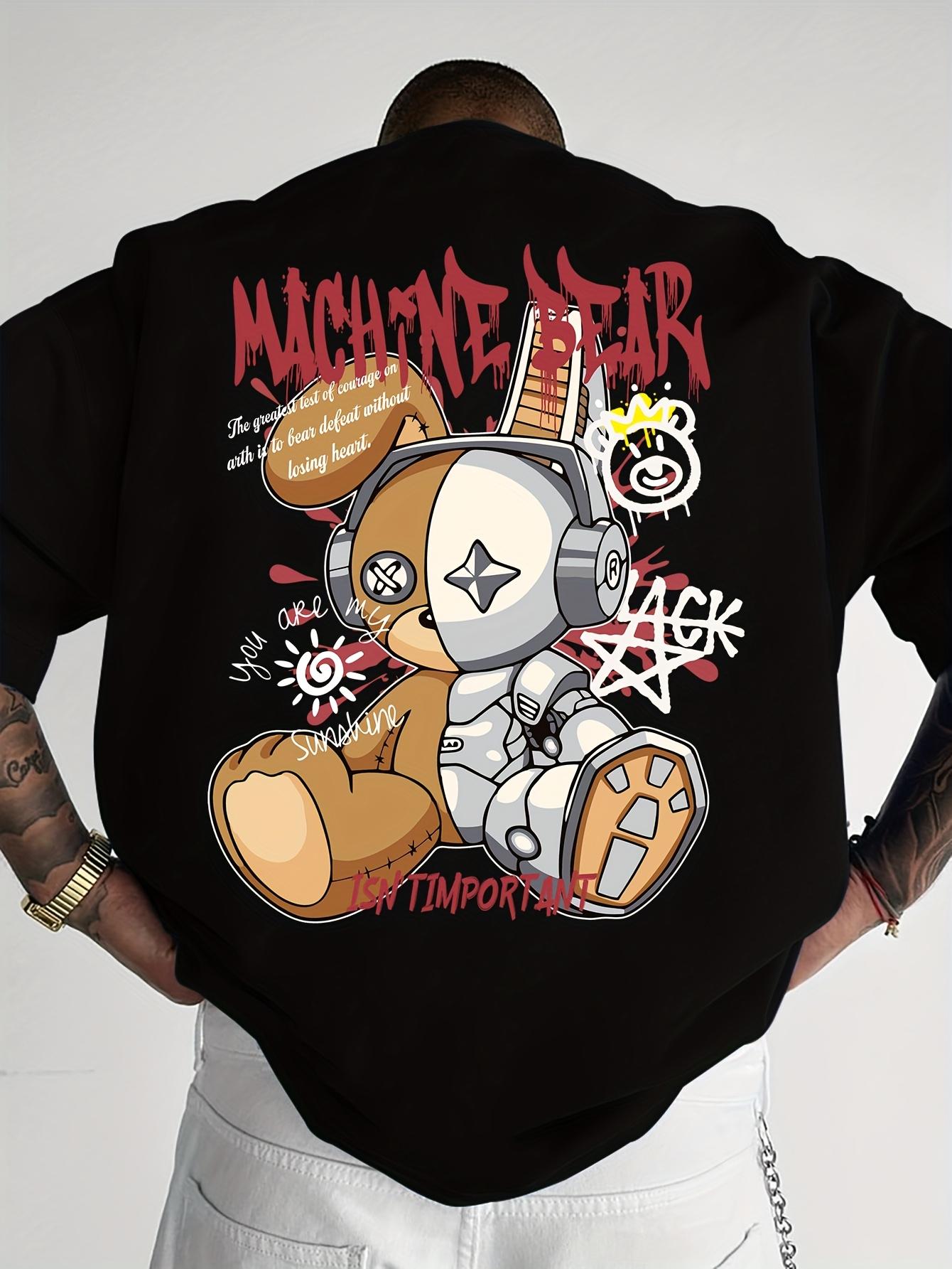Men S Steampunk Mechanical Bear T-Shirt - Soft Regular Fit M