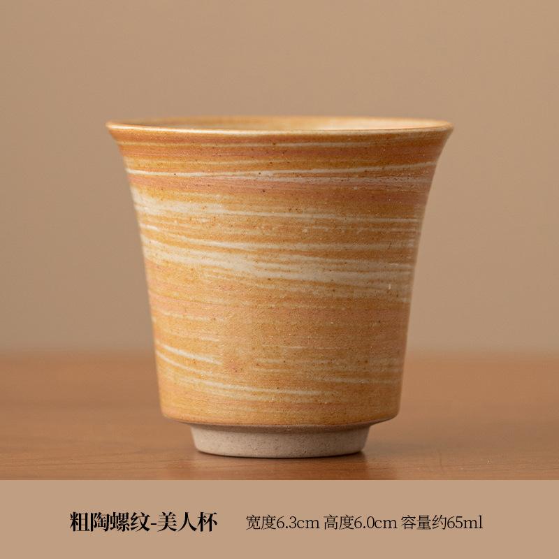 

Vintage Espresso Cup with Niche Design Japanese Retro Rough Pottery Handmade Wabi Sabi Cup Ceramic Afternoon Tea Cup