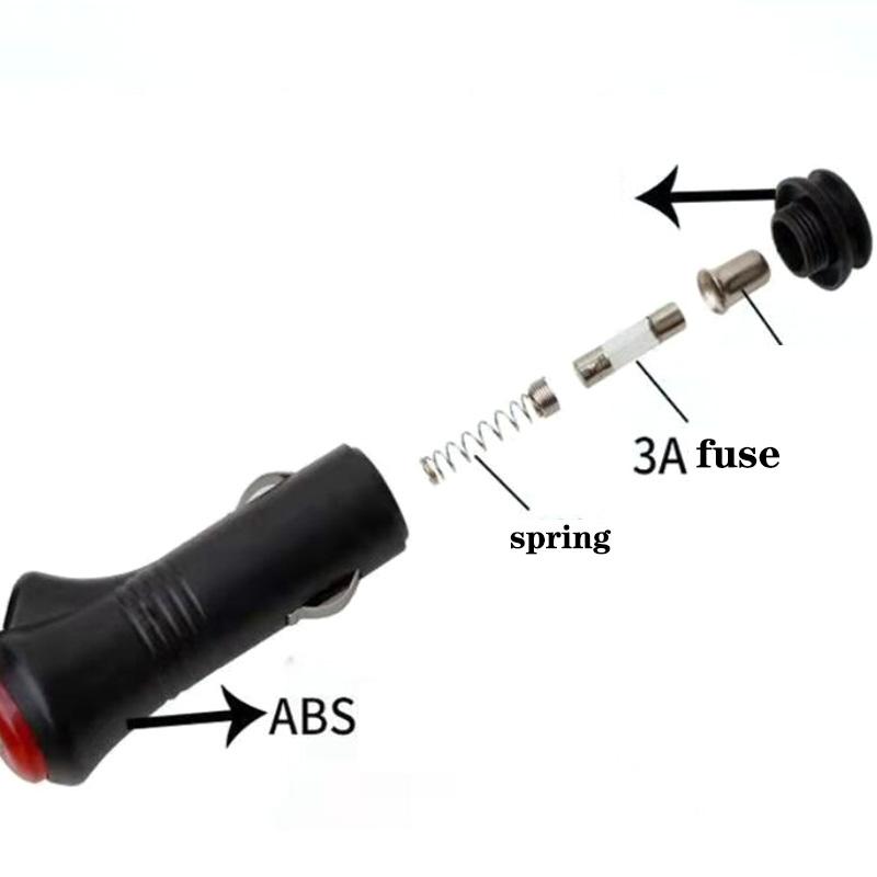 1.5meter Car 12V Universal  Lighter Socket Wire Plug Cable with Switch Fuse LED Indicator Car Power Supply Cord 1.5m