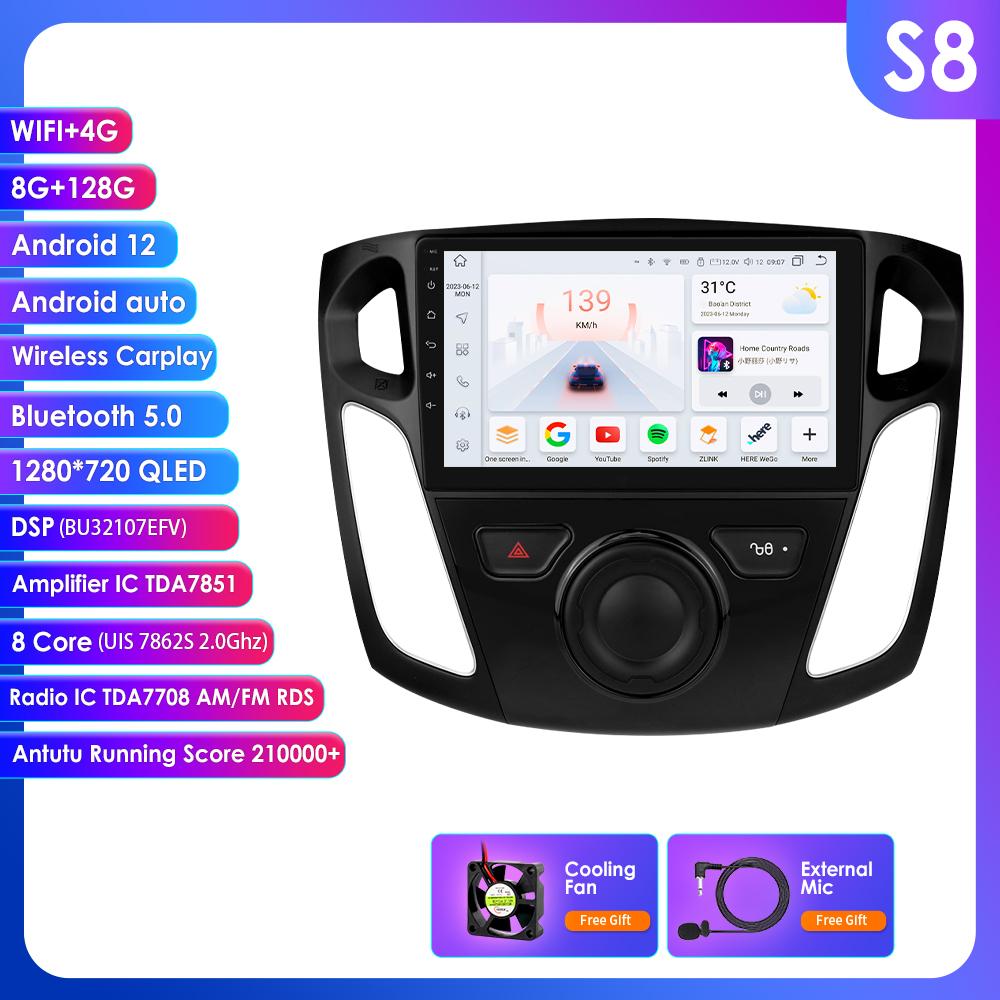 

Hizpo 9 Интеллектуальный экран 2din Android Автомагнитола Мультимедийный видеоплеер для Ford Focus 3 MK 3 2011 - 2019 GPS Интеллектуальный Carplay Auto 4G WIFI S8 8Core 8G 128G