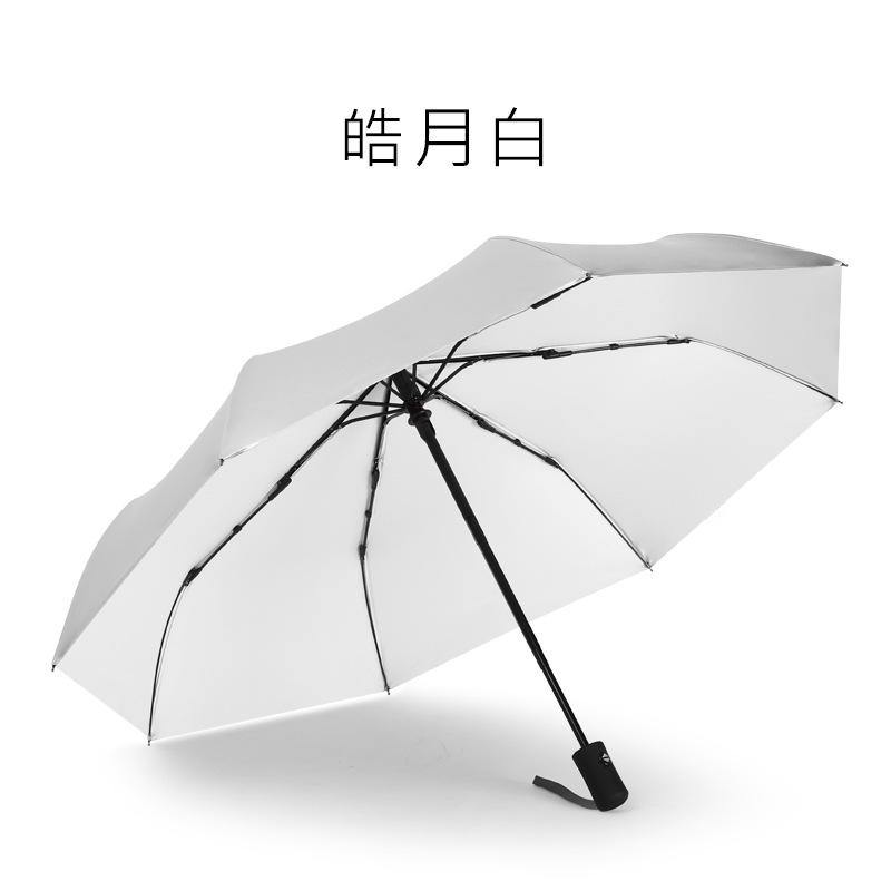 Titanium Silver Glue Three-fold Automatic Umbrella Sunscreen Parasol Small Fresh Pocket Weather and Rain Vinyl Folding Umbrella