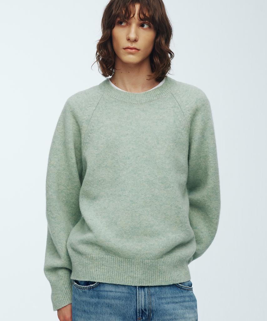 KNITTED Shaggy Dog 100% Wool Round Knit Mint