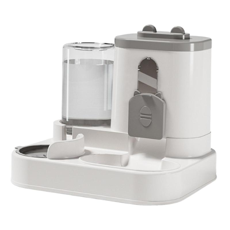Cat Feeder and Water Dispenser Automatic Waterer Travel Supply Gravity Feeder for Cats Small Medium Dogs Rabbits Kitty Puppy
