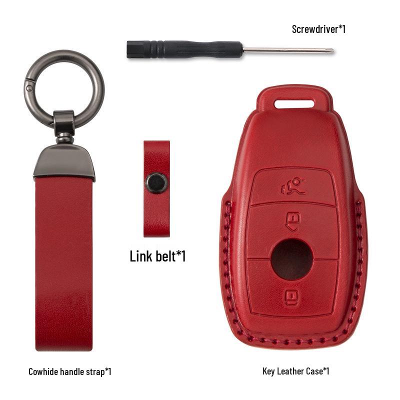 Husă din piele naturală pentru cheie Mercedes pentru E-Class E300, A200L, C-Class 260L - Model vechi pentru bărbați