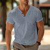 Men's Solid Color V-neck Breathable Sweat Casual Sports Lightweight Short-sleeved T-shirt