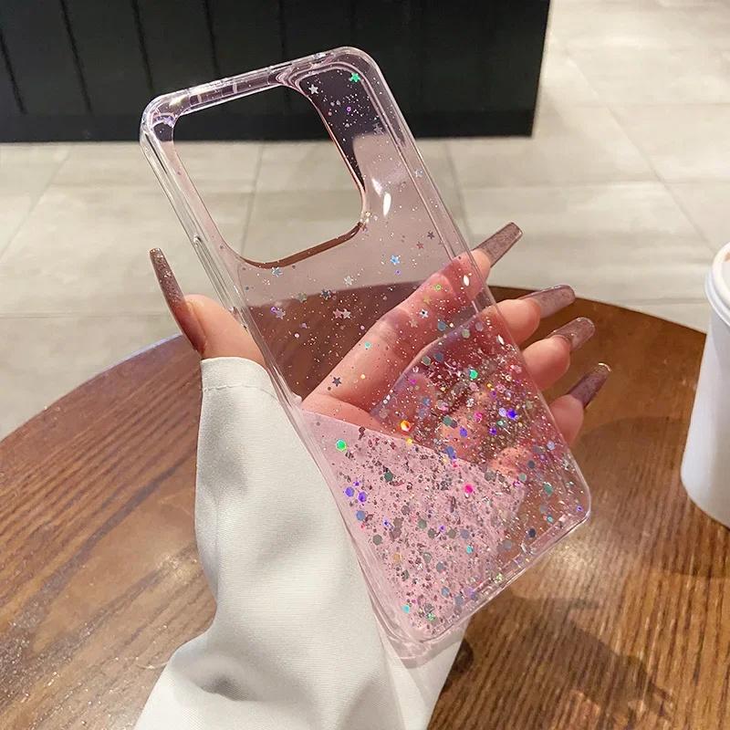 For Samsung Galaxy S20 S20Plus Plus S20FE FE S20Ultra Ultra S11 S11E S10 Lite S10E S9 Glitter Star Sequin Clear Thin Soft Case