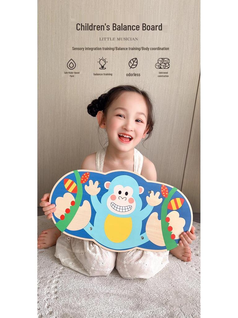 Children's Wooden Balance Board: Early Education Puzzle for Sensory and Focus Training.