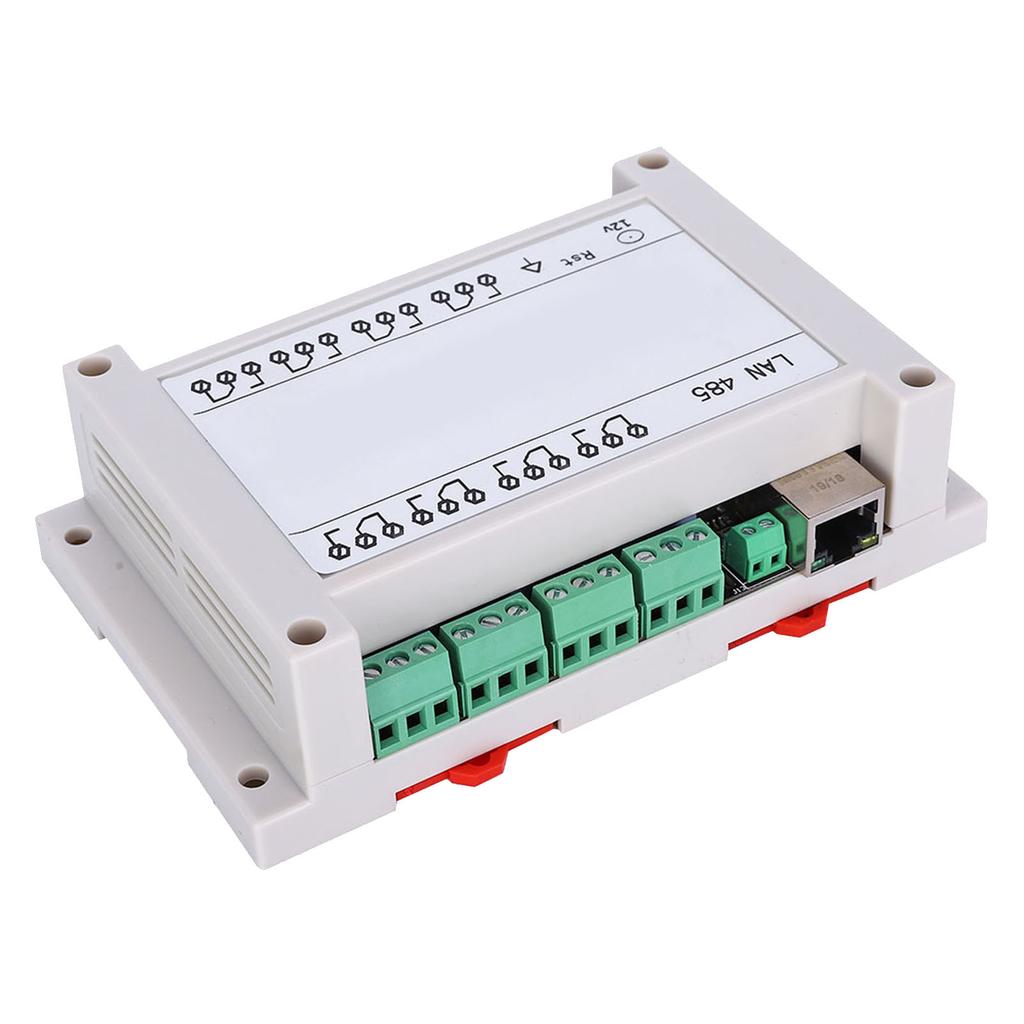 RJ45 TCP IP Remote Controller Module 8‑Channel Relay Switch 250V AC 10A (White)